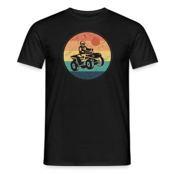 Quad Driver Retro Design Offroad Quad Driver ATV - Men's T-Shirt - black - Front - AI Model Male 178 light (178cm)