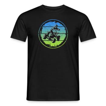 ATV Driver Retro Design Offroad Quad Bike Quad Bike - Men's T-Shirt - black - Front - AI Model Male 178 light (178cm)