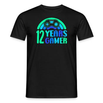 12th Birthday Boy 12 ans Controller Gaming - T-shirt homme - noir - Devant - AI Model Male 178 light (178cm)
