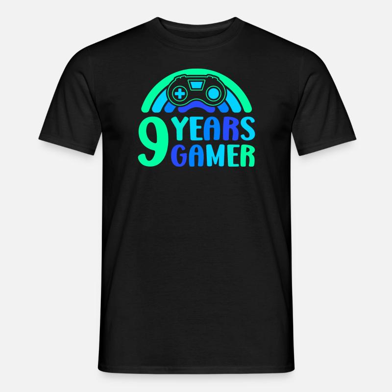 9. Geburtstag Junge 9 Jahre Controller Gaming - Männer T-Shirt - Schwarz