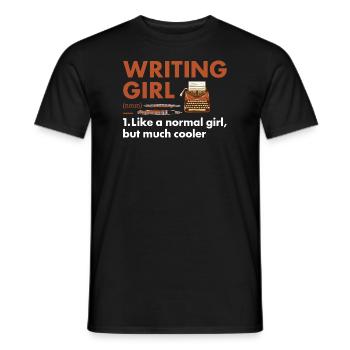 Writer Girl Definition Writing - Men's T-Shirt - black - Front - AI Model Male 178 light (178cm)
