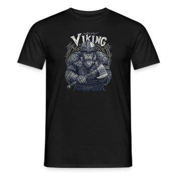 Viking Vikings Viking Monkey Gorilla Ape - Men's T-Shirt - black - Front - AI Model Male 178 light (178cm)