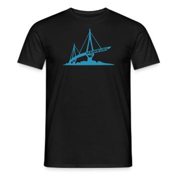 hamburg elbbruecke - Männer T-Shirt - Schwarz - Vorne - AI Model Male 178 light (178cm)