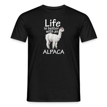 Alpaca-Shirt - Männer T-Shirt - Schwarz - Vorne - AI Model Male 178 light (178cm)