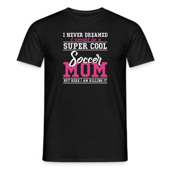 Maman du football super cool - chemise - T-shirt homme - noir - Devant - AI Model Male 178 light (178cm)