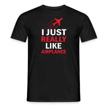 Chemise aviateur avion - T-shirt homme - noir - Devant - AI Model Male 178 light (178cm)