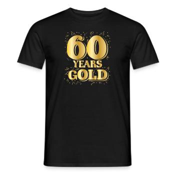 Anniversaire 60 Years gOLD Anniversaire rond. - T-shirt homme - noir - Devant - AI Model Male 178 light (178cm)