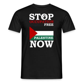 free palestine and gaza - Men's T-Shirt - black - Front - AI Model Male 178 light (178cm)