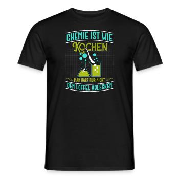 Chemistry Is Like Cooking Funny Chemist Lab - Men's T-Shirt - black - Front - AI Model Male 178 light (178cm)