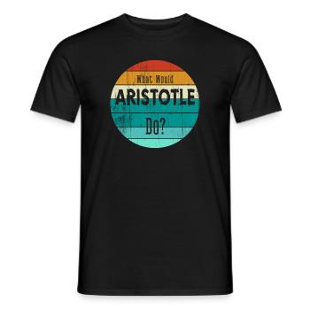 Was würde Aristoteles tun? - Männer T-Shirt - Schwarz - Vorne - AI Model Male 178 light (178cm)