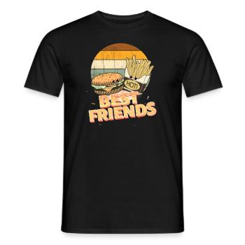 frites et burger Meilleurs amis - T-shirt homme - noir - Devant - AI Model Male 178 light (178cm)