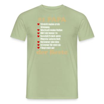 Bester Papa - Männer T-Shirt - Sage - Vorne - AI Model Male 178 light (178cm)