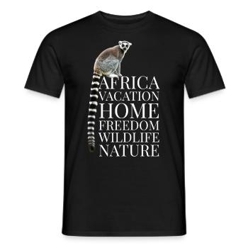 Afrique singe lémur cadeau enfants - T-shirt homme - noir - Devant - AI Model Male 178 light (178cm)
