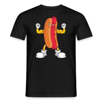 Hot Dog Bodybuilding Fitness Gym Gift - Men's T-Shirt - black - Front - AI Model Male 178 light (178cm)