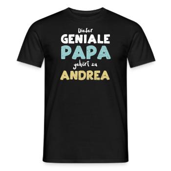 Dieser Geniale Papa Gehört Zu An... - Männer T-Shirt - Schwarz - Vorne - AI Model Male 178 light (178cm)