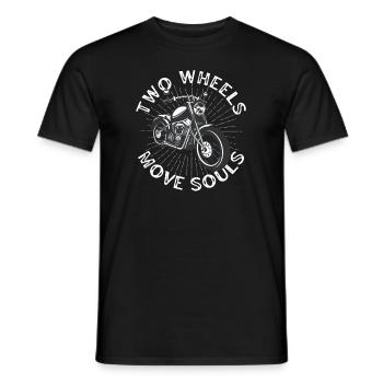 Two Wheels Move Souls Says Baikker - Men's T-Shirt - black - Front - AI Model Male 178 light (178cm)