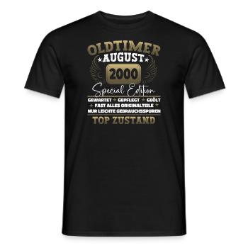 Oldtimer August 2000 22nd Birthday Gift Fun - Men's T-Shirt - black - Front - AI Model Male 178 light (178cm)