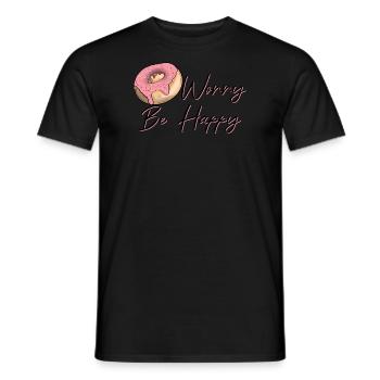 Don't worry be happy black - Men's T-Shirt - black - Front - AI Model Male 178 light (178cm)