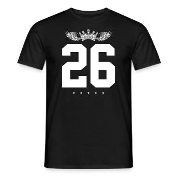 26 Zahl Krone - Männer T-Shirt - Schwarz - Vorne - AI Model Male 178 light (178cm)
