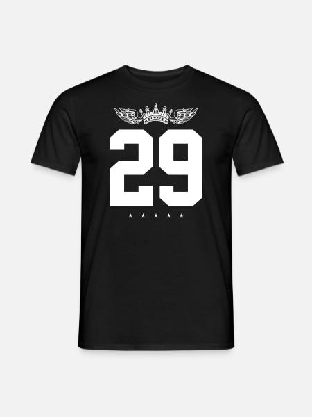 29 Zahl Krone - Männer T-Shirt - Schwarz