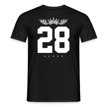 28 Zahl Krone - Männer T-Shirt - Schwarz - Vorne - AI Model Male 178 light (178cm)