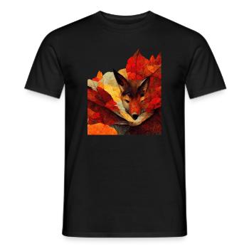 Fuchs Füchse Herbst Blätter Wald - Männer T-Shirt - Schwarz - Vorne - AI Model Male 178 light (178cm)