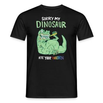 Désolé mon dinosaure a mangé votre licorne - T-shirt homme - noir - Devant - AI Model Male 178 light (178cm)