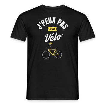 J Peux Pas J Ai Vélo - T-shirt homme - noir - Devant - AI Model Male 178 light (178cm)
