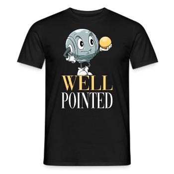 Well Pointed für einen Petanque Spieler - Männer T-Shirt - Schwarz - Vorne - AI Model Male 178 light (178cm)
