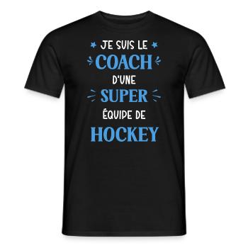 Coach super equipe de hockey - T-shirt homme - noir - Devant - AI Model Male 178 light (178cm)