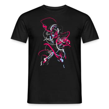 Abstract - Men's T-Shirt - black - Front - AI Model Male 178 light (178cm)