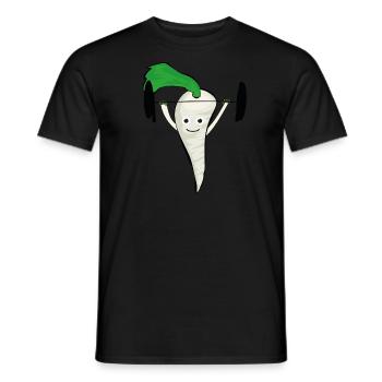 Rettich, fitness, gewichte heben,Gemüse,sport - Männer T-Shirt - Schwarz - Vorne - AI Model Male 178 light (178cm)