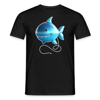 Shark Balloon - Blue - Men's T-Shirt - black - Front - AI Model Male 178 light (178cm)