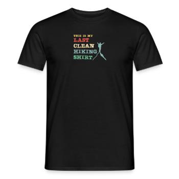 C’est ma dernière chemise de randonnée propre - T-shirt homme - noir - Devant - AI Model Male 178 light (178cm)
