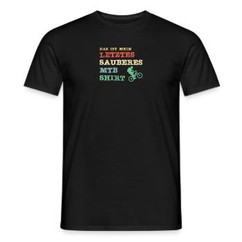 This is my last clean MTb shirt - Men's T-Shirt - black - Front - AI Model Male 178 light (178cm)