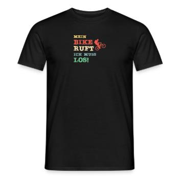 My bike is calling, I have to go! - Men's T-Shirt - black - Front - AI Model Male 178 light (178cm)