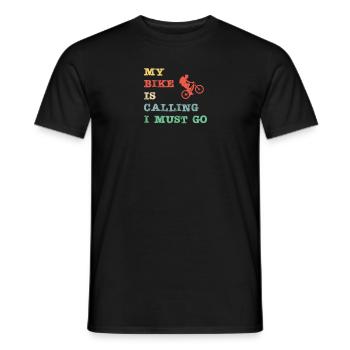 Mon vélo appelle - Je dois y aller - T-shirt homme - noir - Devant - AI Model Male 178 light (178cm)