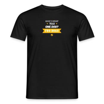 What ́s better than one dog? Two dogs! - Men's T-Shirt - black - Front - AI Model Male 178 light (178cm)