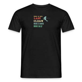 C’est ma dernière chemise de ski à crampons - T-shirt homme - noir - Devant - AI Model Male 178 light (178cm)