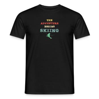 theadventuregecommence le ski - T-shirt homme - noir - Devant - AI Model Male 178 light (178cm)