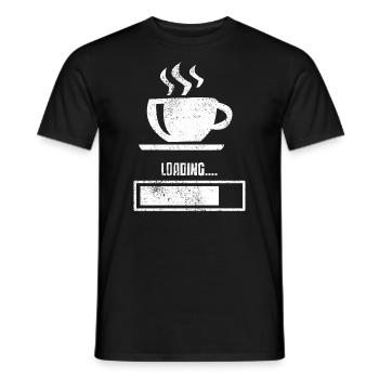 Kaffee Geschenk Kaffeebohne Coffee Tasse Koffein - Männer T-Shirt - Schwarz - Vorne - AI Model Male 178 light (178cm)