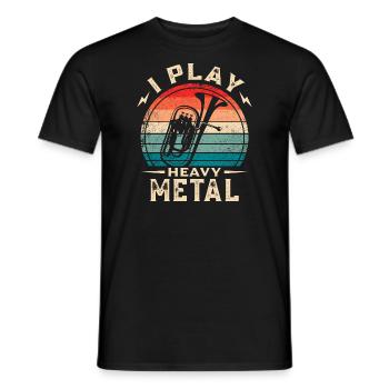 Euphonium Horn I joue du heavy metal - T-shirt homme - noir - Devant - AI Model Male 178 light (178cm)