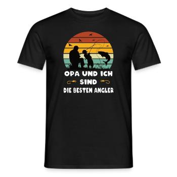 Opa und Enkel Beste Angler Geschenk - Männer T-Shirt - Schwarz - Vorne - AI Model Male 178 light (178cm)