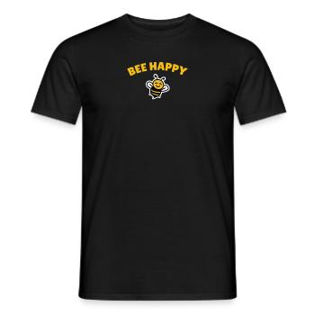 Bee happy - Männer T-Shirt - Schwarz - Vorne - AI Model Male 178 light (178cm)
