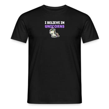 I believe in unicorns - Men's T-Shirt - black - Front - AI Model Male 178 light (178cm)