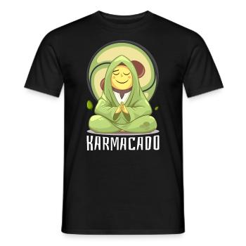 Avocado Karmacado Vegan Meditation Namaste - Männer T-Shirt - Schwarz - Vorne - AI Model Male 178 light (178cm)