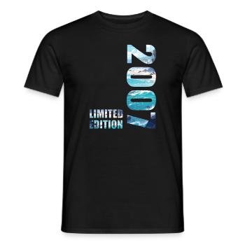 2007. Limited Edition T-Shirt Birthday Idea - Men's T-Shirt - black - Front - AI Model Male 178 light (178cm)