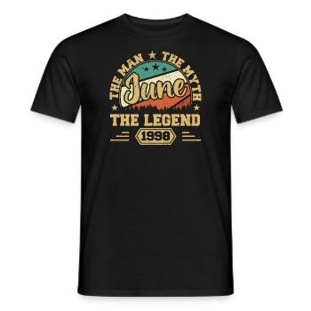 June 1998 The Man, The Myte, The legend, Juni 1998 - Männer T-Shirt - Schwarz - Vorne - AI Model Male 178 light (178cm)