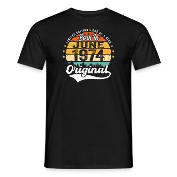 Born in June 1974 Birthday Gift June 1974 - Männer T-Shirt - Schwarz - Vorne - AI Model Male 178 light (178cm)