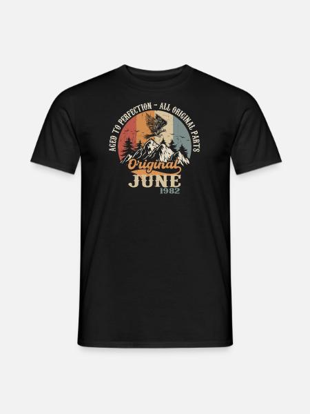 Juni 1982 Original - Aged To Perfection 1982 Juni - Männer T-Shirt - Schwarz